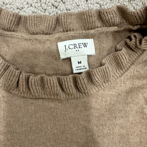 J. Crew Tan Ruffle Neck Sweater - Picture 2 of 5